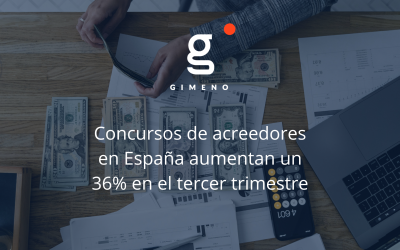 Concursos de acreedores en España aumentan un 36% en el tercer trimestre